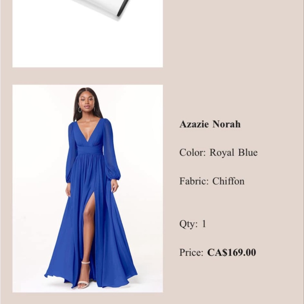 Azazie Long Sleeve Royal Blue Dress